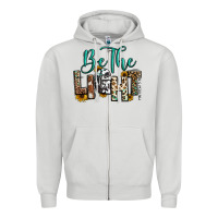 Dove Grey be the light matthew 5 14 Zipper Hoodie - RanaPortraitStore