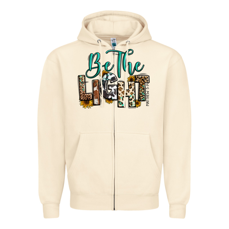 Be The Light Matthew 5 14 Zipper Hoodie by RanaPortraitStore | Teevron