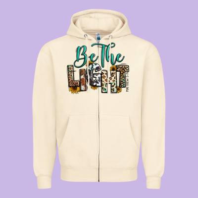 Zipper Hoodie be the light matthew 5 14