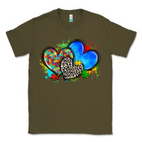 Army Green autism hearts Classic Tee - Zillion Design Studio