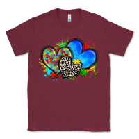 Burgundy autism hearts Classic Tee - Zillion Design Studio