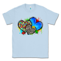 Dusty Blue autism hearts Classic Tee - Zillion Design Studio
