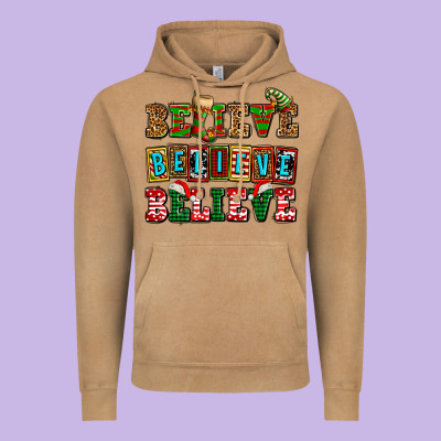 Believe Believe Believe Vintage Hoodie Designed By Adodesignshop