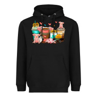 Black pigs coffee cups Heavyweight Hoodie - Zillion Design Studio