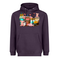 Plum pigs coffee cups Heavyweight Hoodie - Zillion Design Studio