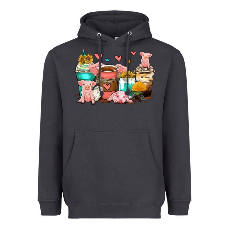 Pigs Coffee Cups Heavyweight Hoodie by Zillion Design Studio | Teevron