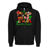 Black christmas respiratory therapist Zipper Hoodie - Zillion Design Studio