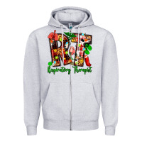 Heather Grey christmas respiratory therapist Zipper Hoodie - Zillion Design Studio