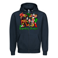 Navy christmas respiratory therapist Zipper Hoodie - Zillion Design Studio