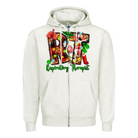 Oatmeal Heather christmas respiratory therapist Zipper Hoodie - Zillion Design Studio
