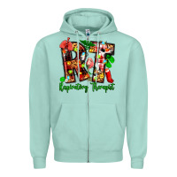 Seafoam christmas respiratory therapist Zipper Hoodie - Zillion Design Studio