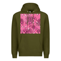 Army Green breast cancer seamless pattern Premium Hoodie - Jasminsmagicworld