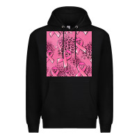 Black breast cancer seamless pattern Premium Hoodie - Jasminsmagicworld