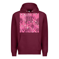 Burgundy breast cancer seamless pattern Premium Hoodie - Jasminsmagicworld