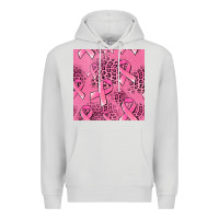Dove Grey breast cancer seamless pattern Premium Hoodie - Jasminsmagicworld