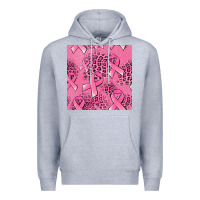 Heather Grey breast cancer seamless pattern Premium Hoodie - Jasminsmagicworld