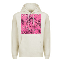 Oatmeal Heather breast cancer seamless pattern Premium Hoodie - Jasminsmagicworld