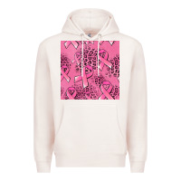 Pale Pink breast cancer seamless pattern Premium Hoodie - Jasminsmagicworld