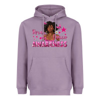 Lavender Breast Cancer Awareness with Afro Woman Heavyweight Hoodie - texasbilliewilder