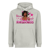 Moon Dust Breast Cancer Awareness with Afro Woman Heavyweight Hoodie - texasbilliewilder