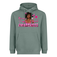 Sage Breast Cancer Awareness with Afro Woman Heavyweight Hoodie - texasbilliewilder