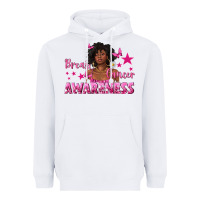 White Breast Cancer Awareness with Afro Woman Heavyweight Hoodie - texasbilliewilder