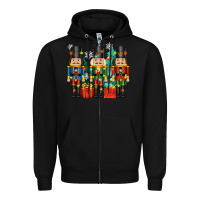 Black christmas natcrackers Zipper Hoodie - Zillion Design Studio