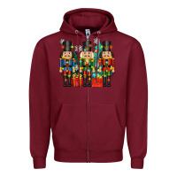 Burgundy christmas natcrackers Zipper Hoodie - Zillion Design Studio