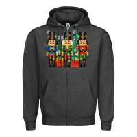 Charcoal Heather christmas natcrackers Zipper Hoodie - Zillion Design Studio