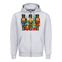 Heather Grey christmas natcrackers Zipper Hoodie - Zillion Design Studio