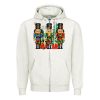 Oatmeal Heather christmas natcrackers Zipper Hoodie - Zillion Design Studio