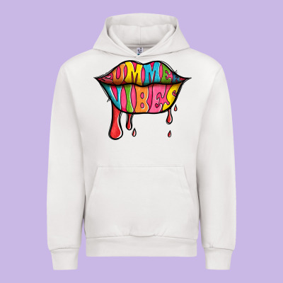 Summer Vibes Lips Urban Hoodie Designed By Jasminsmagicworld