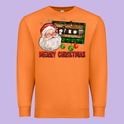 Merry Christmas Santa Cassette Premium Sweatshirt Designed By Fadigitalartstudio