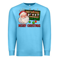 Ocean Blue Merry christmas santa cassette Premium Sweatshirt - FaDigitalArtStudio