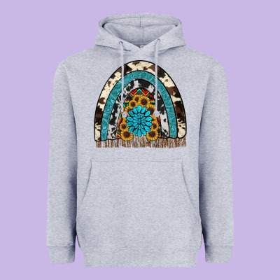 Rainbow Sunflower Gemstone Heavyweight Hoodie Designed By Ranaportraitstore