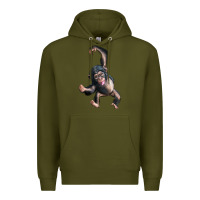 Army Green baby chimpanzee Premium Hoodie - LillyAllenDesigns