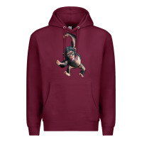 Burgundy baby chimpanzee Premium Hoodie - LillyAllenDesigns