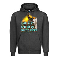 Charcoal Heather back on my bullshit Zipper Hoodie - texasbilliewilder