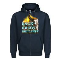 Navy back on my bullshit Zipper Hoodie - texasbilliewilder