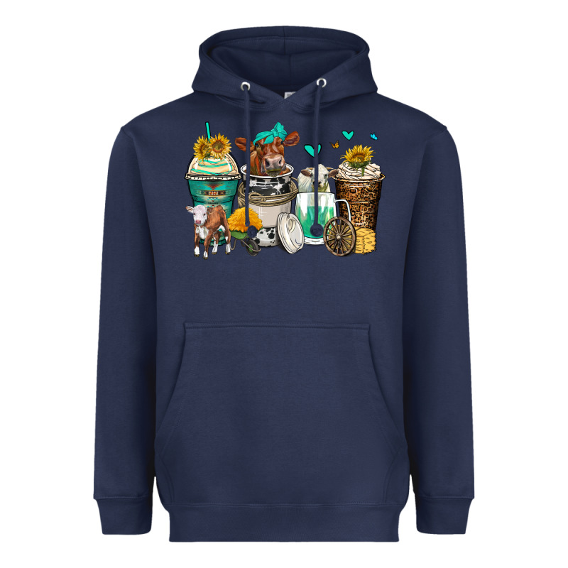 Cows Coffee Cups Heavyweight Hoodie by Zillion Design Studio | Teevron