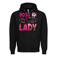 Black boss lady Zipper Hoodie - texasbilliewilder