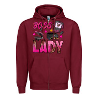Burgundy boss lady Zipper Hoodie - texasbilliewilder
