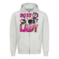 Dove Grey boss lady Zipper Hoodie - texasbilliewilder