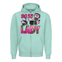 Seafoam boss lady Zipper Hoodie - texasbilliewilder