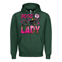 Sports Green boss lady Zipper Hoodie - texasbilliewilder