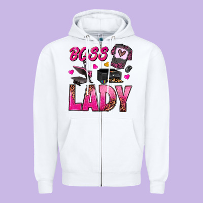 Boss Lady Zipper Hoodie Designed By Texasbilliewilder