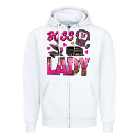 White boss lady Zipper Hoodie - texasbilliewilder