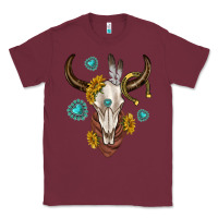 Burgundy western cow skull Classic Tee - texasbilliewilder