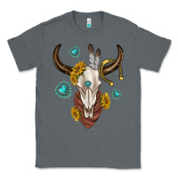 Charcoal Heather western cow skull Classic Tee - texasbilliewilder