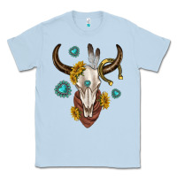 Dusty Blue western cow skull Classic Tee - texasbilliewilder